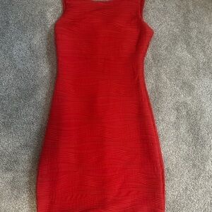B Darlin Vibrant Red Textured Mini Dress